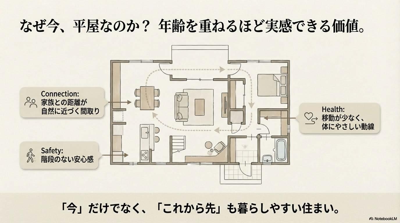 美濃加茂市ヒラヤズライフクロネコハウス　なぜ、平屋なのか？